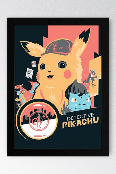Saturn Pictură înrămată Pokemon - Pictură poster de desene animate