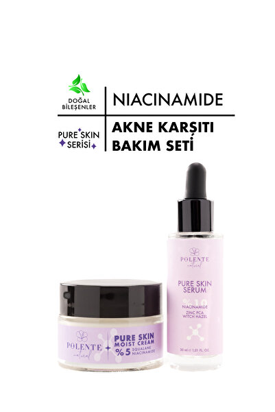 Polente Natural Pure Skın Serisi - Akne, Gözenek, Siyah Nokta Bakım Seti