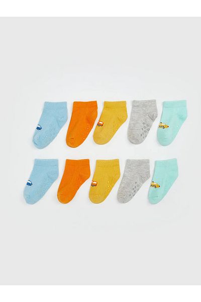 LC Waikiki Lcw Baby Green Printed Baby Boy Booties Socks 10Pcs
