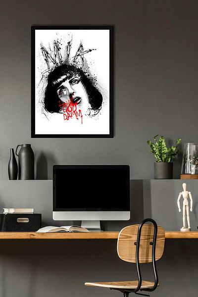 Saturn Pulp Fiction Framed Painting - Cheap Novel Fim Poster Painting