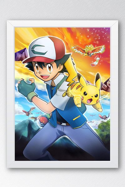 Saturn Pictură înrămată Pokemon - Pictură poster de desene animate
