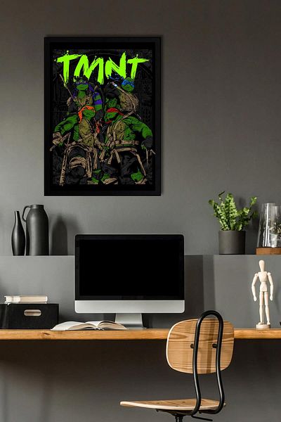 Saturn Pictură înrămată cu țestoase Ninja - Poster de film Teenage Mutant Ninja Turtles