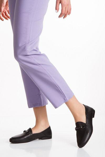 PASSAGE SHOES Γυναικείες μπαλαρίνες από γνήσιο δέρμα μαύρο - Λεπτομέρεια πόρπης, Μοντέλο 1038 Skin