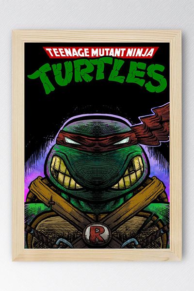 Saturn Ζωγραφική με κορνίζα Ninja Turtles Raphael - Ζωγραφική αφίσας ταινίας Teenage Mutant Ninja Turtles