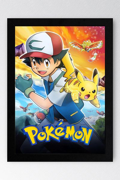 Saturn Pokemon Framed Painting - Cartoon Poster Painting