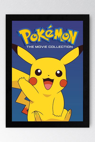 Saturn Pokemon Framed Painting - Pikachu Cartoon Poster Painting