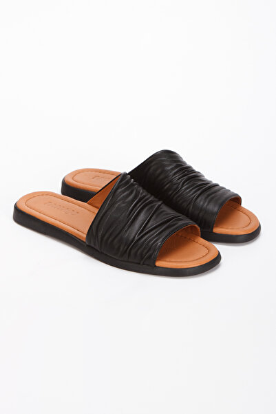 PASSAGE SHOES Жіночі шкіряні тапочки для щоденного використання 6309 ЧОРНІ