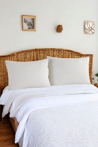 CollessiaHome 100% βαμβακερή ποπλίνα 1 ζευγάρι 2 μαξιλαροθήκη με κάλυμμα - κρέμα