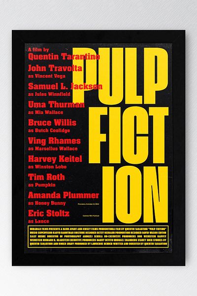 Saturn Pulp Fiction Framed Painting - Cheap Novel Fim Poster Painting