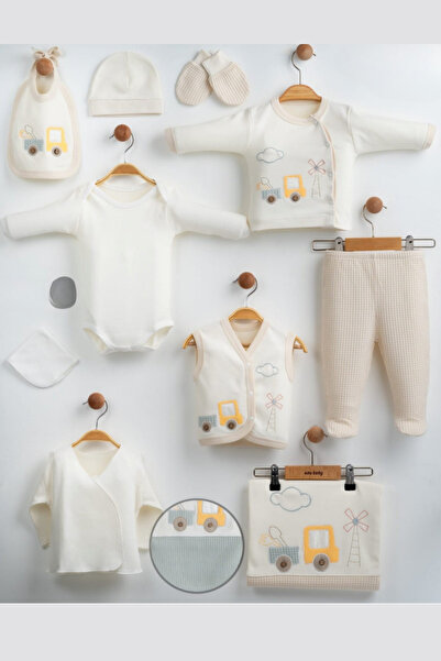 Cherub Baby طقم قماش وافل مطرز بالجرار مكون من 10 قطع للأطفال حديثي الولادة م...