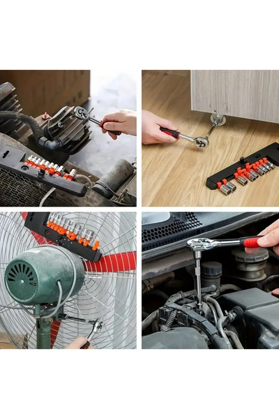 ellante 12 Pieces Good Quality Ratchet Socket Set 8Mm-24Mm for High Quality Automotive Repair Tools