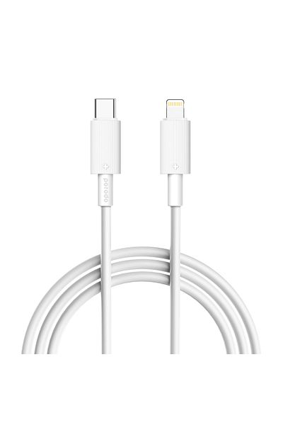 porodo Type-C To Lightning Pvc Cable 3M - White