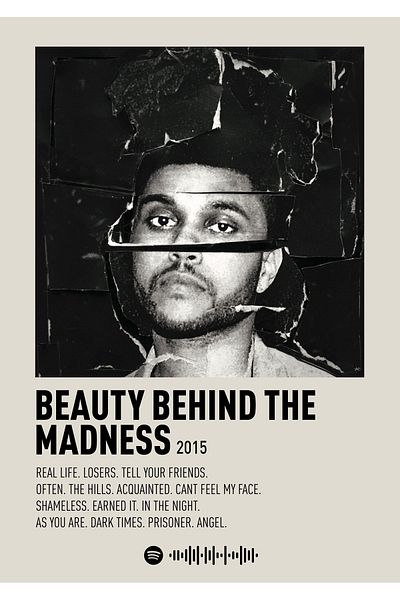 512 STORE The Weeknd Album Detail Poster Frameless Design Wall Decor Music Poster 0