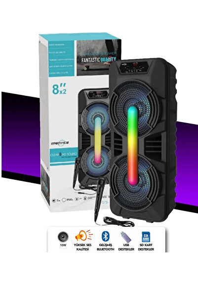 SOONBOX Mikrofonlu Bluetooth Hoparlör 8x2 Toplantı Parti Eğlence Led Işıklı S...
