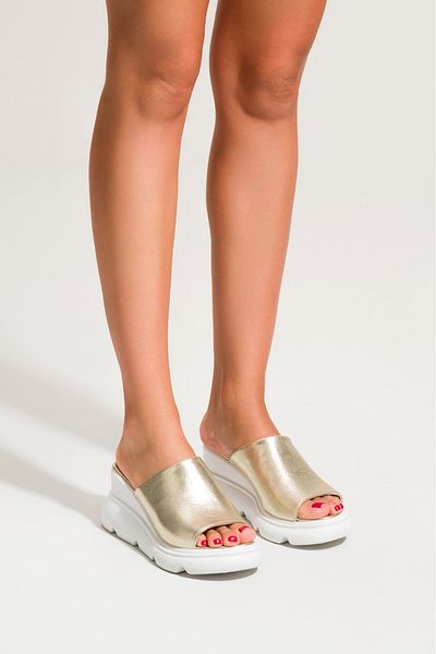 PASSAGE SHOES Genuine Leather Wedge Women's Heeled Slippers - 6307 Dore