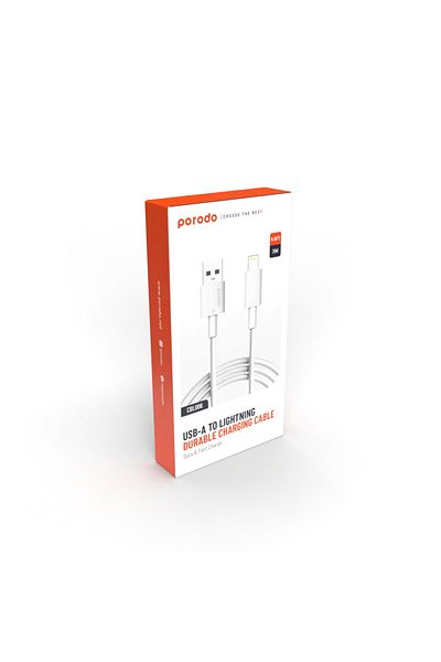 porodo Usb A To Lightning Pvc Cable 3M - White