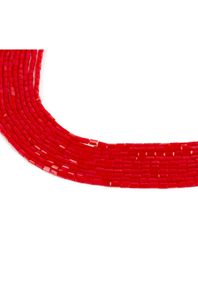 yfhobi 1 Dizi (90-95 Adet) - 2x4 mm Baget Kristal Cam Boncuk Dizisi Mat Kan K...