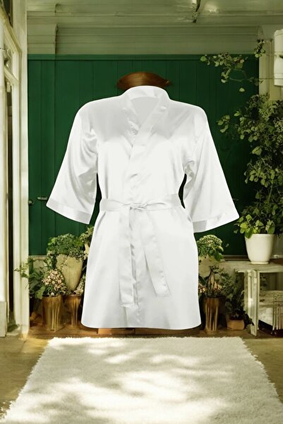 White Velvet Ženska satenska kratka kućna haljina sa pojasom W.V.6NL.0.5A.Y