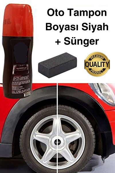 Svein Premium Araç Dış Plastik Aksam Siyah Tampon Boyası Parlak Onarım Dodik Temizlik Sünger Hediye 75 ml