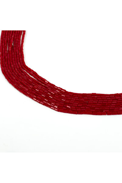 yfhobi 1 Dizi (90-95 Adet) - 2x4 mm Baget Kristal Cam Boncuk Dizisi Mat Bordo...