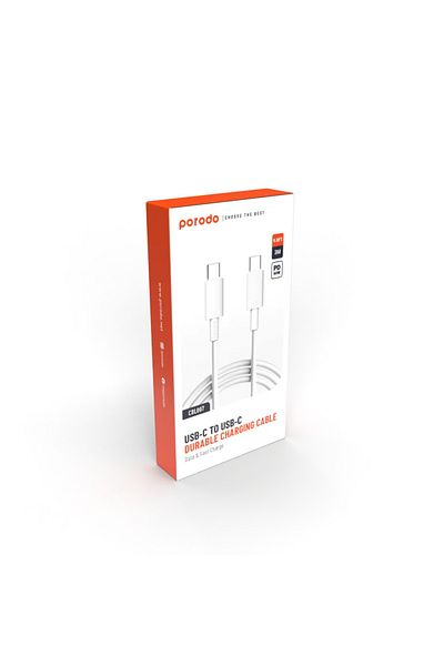 porodo Type-C To C Pvc Cable 3M - White