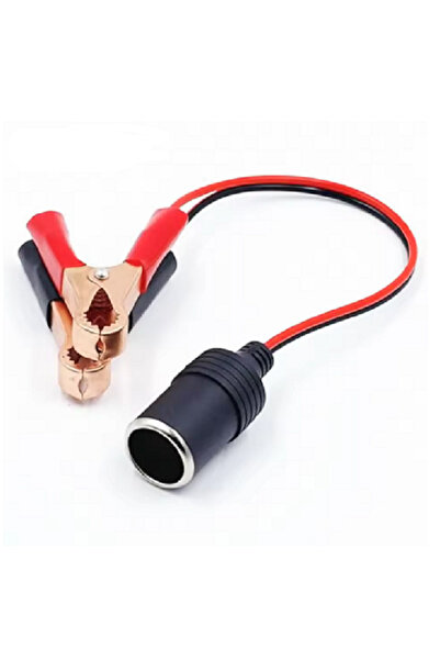 BuharaElektronik Araç akü terminali klipsli çakmak güç soketi kablo boyu 30cm