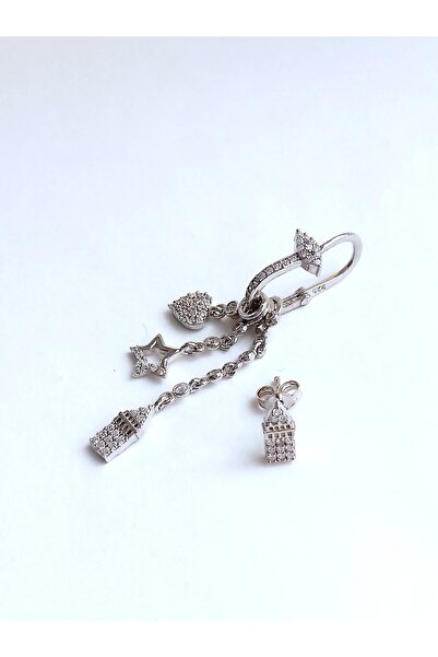 KESKİN GÜMÜŞ GÜMÜŞ KIZ KULESİ TASARIM ŞANS KOMBİN KADIN KÜPE SEVGİLİLER GÜNÜ HEDİYE