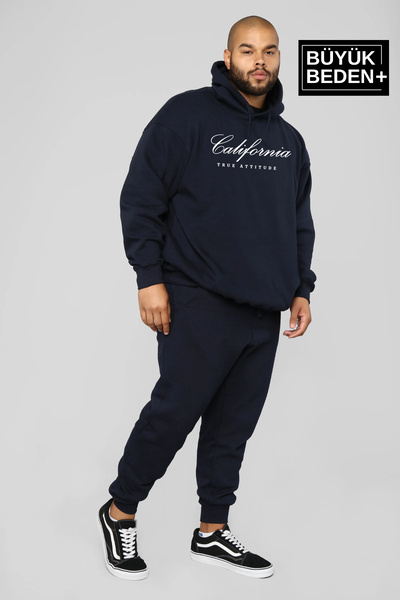 Superlife Men's Handwritten California Printed Large Size Thin Hooded Swatshirt Spr25Bsw62