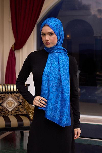 İpekhan Μεταξωτό σάλι Saks Voile με σχέδιο - 9803-22