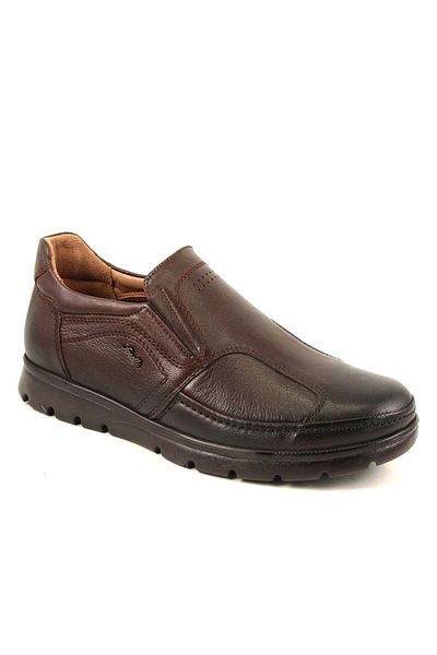 Forelli Hoka (Bunion) Genuine Leather Orthopedic Men's Casual Shoes Brown Special for Bone Protrusion