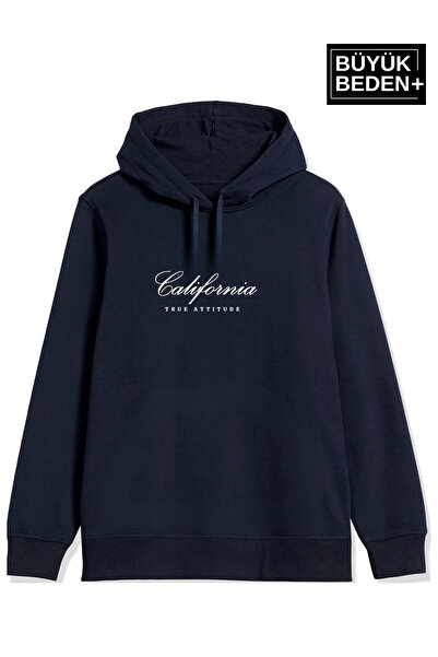 Superlife Women's Handwritten California Printed Large Size Thin Hooded Sweatshirt Spr25Bswk62