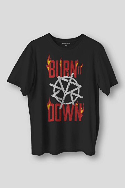 Kendim Seçtim Tricou cu imprimeu Seth Rollins Burn It Down Wwe pentru bărbați...