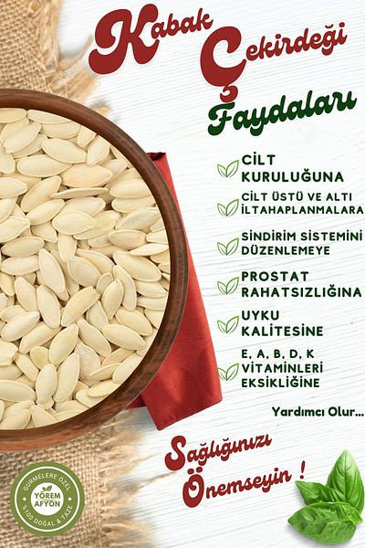 Gülçehre Yörem Afyon Famous Nevşehir Roasted Salt Extra Double Pumpkin Seeds| 400gr.