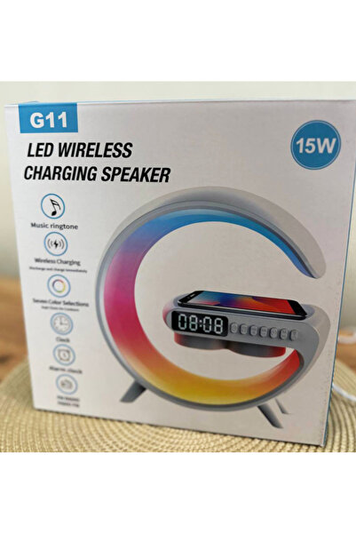 ErciyasOTO Kablosuz Sarj Cihazi Hoparlör, 7 Renk, saat, alarm,radyo, bluetoot...