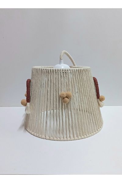 C&A&B KUZEY AVİZE Ecru Macrome Rope Hanger Rainbow Applique Design Boy/Girl Baby Girl-Youen Room Pendant Lamp Chandelier