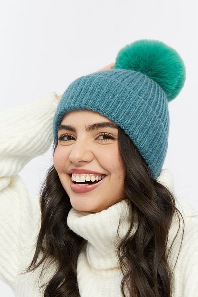 SOFT AKSESUAR Pompom Knitted Beret