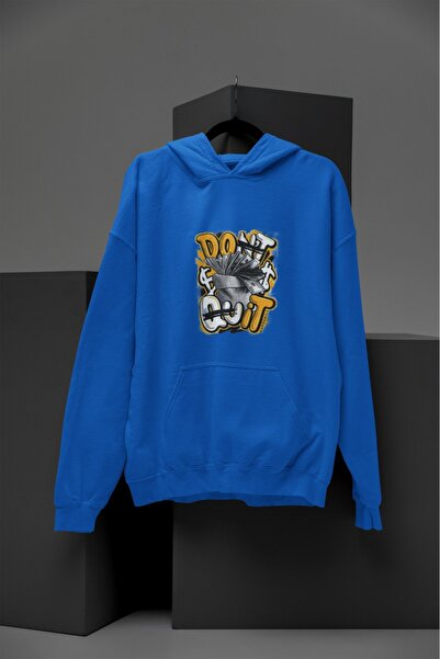 Butik Hanorac unisex cu mânecă lungă cu 2 fire DON'T QUIT Transfer B cu impri...