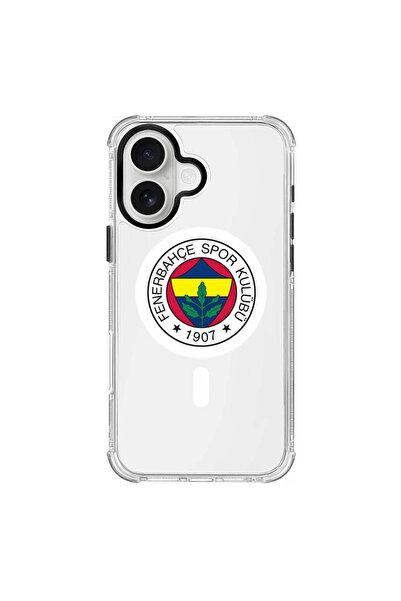 Fenerbahçe iPhone 16 Fenerbahçe Magsafe Logo Şeffaf Telefon Kılıfı