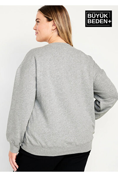 Superlife Women's Handwritten Brooklyn Printed Large Size Slim Crew Neck Swatshirt Spr25Bswk59