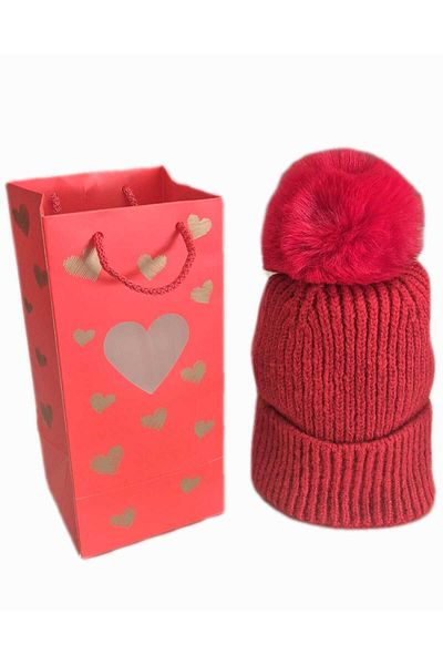 SOFT AKSESUAR Pompom Knitted Beret