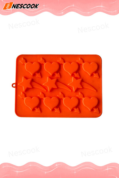 Neskuk Star and Heart Silicone Mold, Chocolate, Pastry, Muffin, Cake Mold, Si...