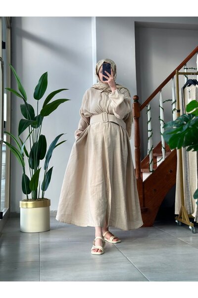 müqofficial Kemerli Viskon Elbise