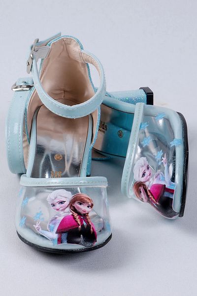 NS Little Rochie de seara pentru copii albastra - Tocuri cu imprimeu cu caracter transparent stralucitor