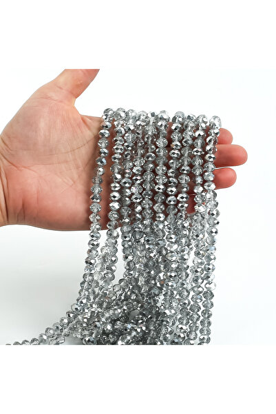 yfhobi 1 Dizi (67-70 Adet) - 8 mm Yassı Kristal Cam Boncuk Dizisi Şeffaf Janj...