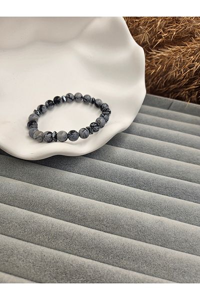 AURA Men's Obsidian Stone Bracelet - 100% Natural Stone