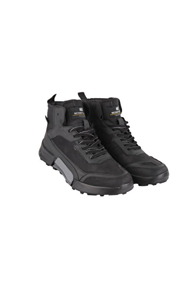 MARCOMEN 18486 SIYAH-SIYAH DERI BOT