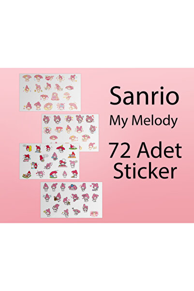 Akumastik Sanrio My Melody Sticker Etiket - 72 Adet Sticker - Hello Kitty