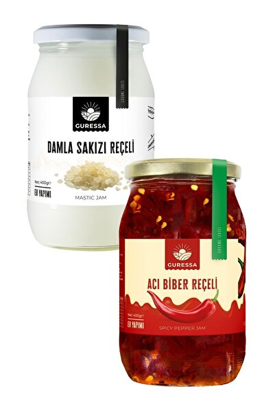 GURESSA Lezzet Harmanı Damla Sakızı, Acı Biber Reçeli 400 Gr 2'li Avantaj Paketi