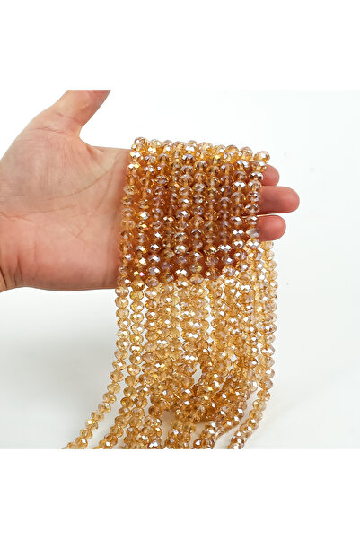 yfhobi 1 Dizi (67-70 Adet) - 8 mm Yassı Kristal Cam Boncuk Dizisi Şeffaf Janj...