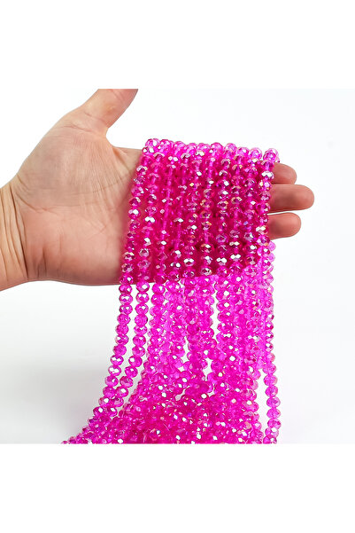 yfhobi 1 Dizi (67-70 Adet) - 8 mm Yassı Kristal Cam Boncuk Dizisi Şeffaf Janj...